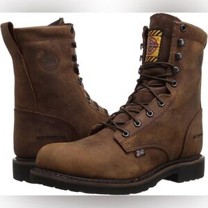 Justin Original Wyoming waterproof work boots, steel toe, brown size 10 1/2 EE,
